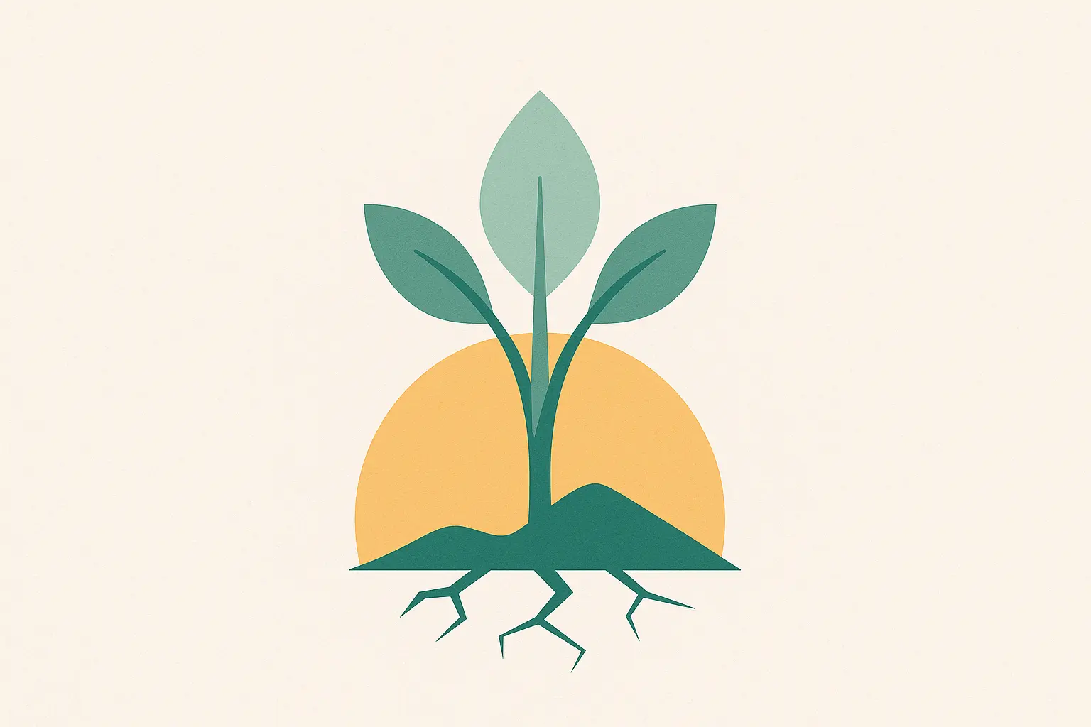 Healing from Trauma Growth After Emotional Rupture Stylized plant emerging from cracked earth with a rising sun in the background, symbolizing hope, healing, and post-traumatic growth.