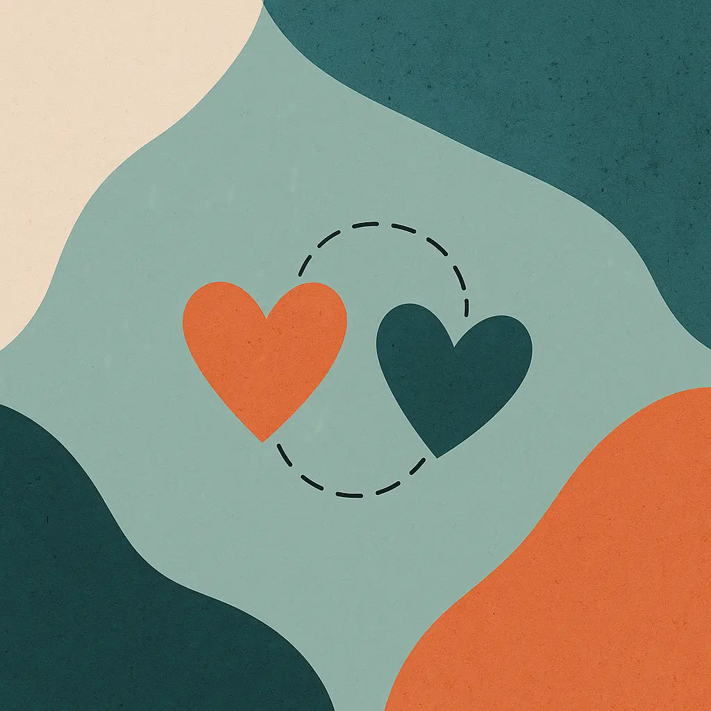 Abstract bridge representing relationship counseling in Pennsylvania Abstract shapes forming a bridge across a soft outline of Pennsylvania, symbolizing counseling as a connection for couples.
