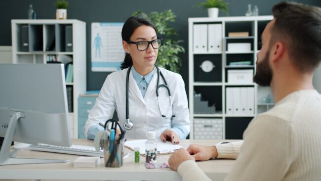Clinical evaluation with healthcare provider discussing panic symptoms