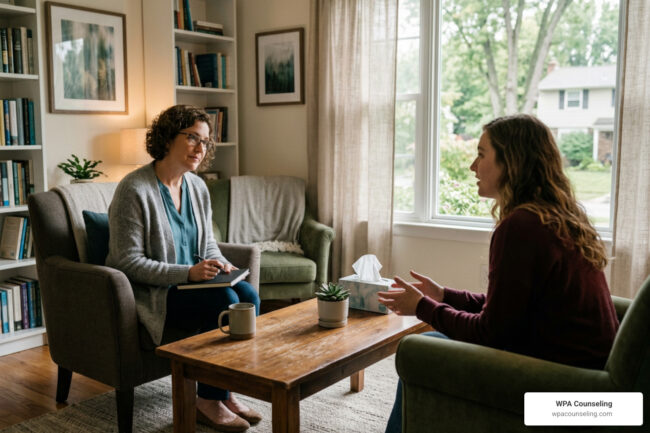 Can you recommend a licensed therapist for trauma bonding in the North Huntingdon PA or Irwin area?